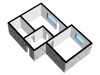 vector 3d house floor plan with stone texture