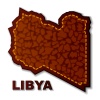 vector leather Libyan Republic map