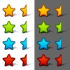 vector whole and half rating stars with shadow