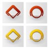 vector red and yellow attached frames