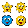 vector cartoon smiling face star sun cloud smiley