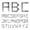 vector metal screwed alphabet font