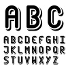 vector original 3d black and white font alphabet