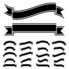 vector black and white ribbon symbols