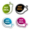 vector hand indicating hot deal stickers