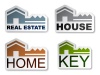vector house key real estate stickers