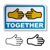 vector together shake hands sticker