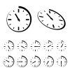 Vector round black timer icons