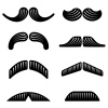 vector mustache black icons