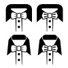 vector bow tie black symbols