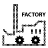 vector factory industry chain sprocket silhouette