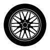 vector car aluminum wheel black white symbol