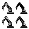 vector robotic arm black symbol