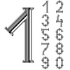 vector chrome pipe alphabet numbers