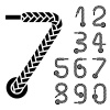 vector black shoe lace numbers
