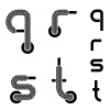 vector shoelace alphabet lower case letters q r s t