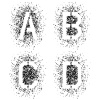 vector stencil angular spray font letters A B C D