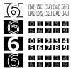 vector square contour numbers font