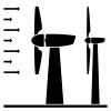 vector wind power plant black pictograms