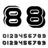 vector 3D black simple numbers font