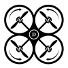 vector drone quadcopter direction of rotation black symbol
