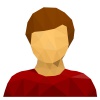 vector triangular male user avatar icon