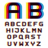 EPS10 vector distortion blur font alphabet letters