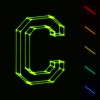EPS10 vector glowing wireframe letter C - easy to change color