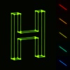 EPS10 vector glowing wireframe letter H - easy to change color
