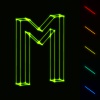 EPS10 vector glowing wireframe letter M - easy to change color