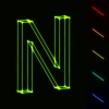 EPS10 vector glowing wireframe letter N - easy to change color
