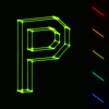 EPS10 vector glowing wireframe letter P - easy to change color