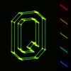 EPS10 vector glowing wireframe letter Q - easy to change color