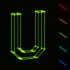 EPS10 vector glowing wireframe letter U - easy to change color