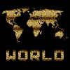 vector golden dotted world map