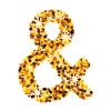 vector golden confetti ampersand