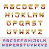 vector half cut alphabet font letters