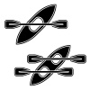 vector kayak paddle black symbols