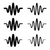 sinusoidal sound wave black symbol vector
