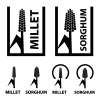 millet sorghum cereal black symbol vector