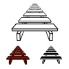 3D simple wooden footbridge black symbol vector
