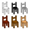3D simple wooden chair black symbol vector