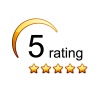 5 golden rating stars icon vector