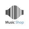 music shop EAN barcode sound wave symbol vector