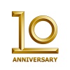10 years golden anniversary symbol vector