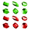 mineral crystal stone red green vector