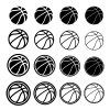 basketball ball black symbol vector