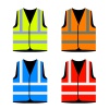 reflective road industry safety vest vector