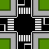 urban crossroad with crosswalks vector