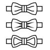 vector bow tie black line symbols